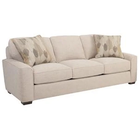 Mid-Size Retro Styled Sofa with Deco Arms